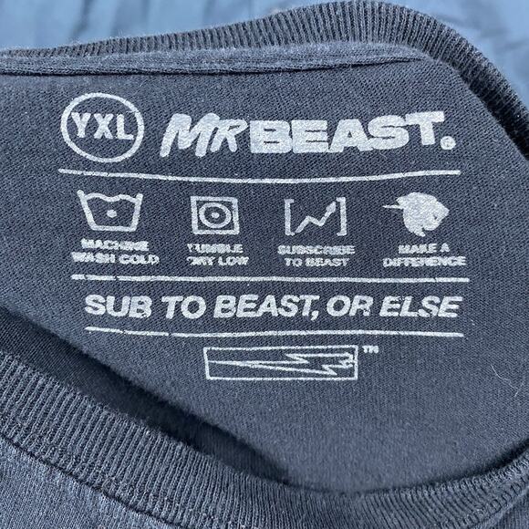 MrBeast Executive Producer T Shirt Youth XL Black YouTube Creator Merch - Picture 3 of 5